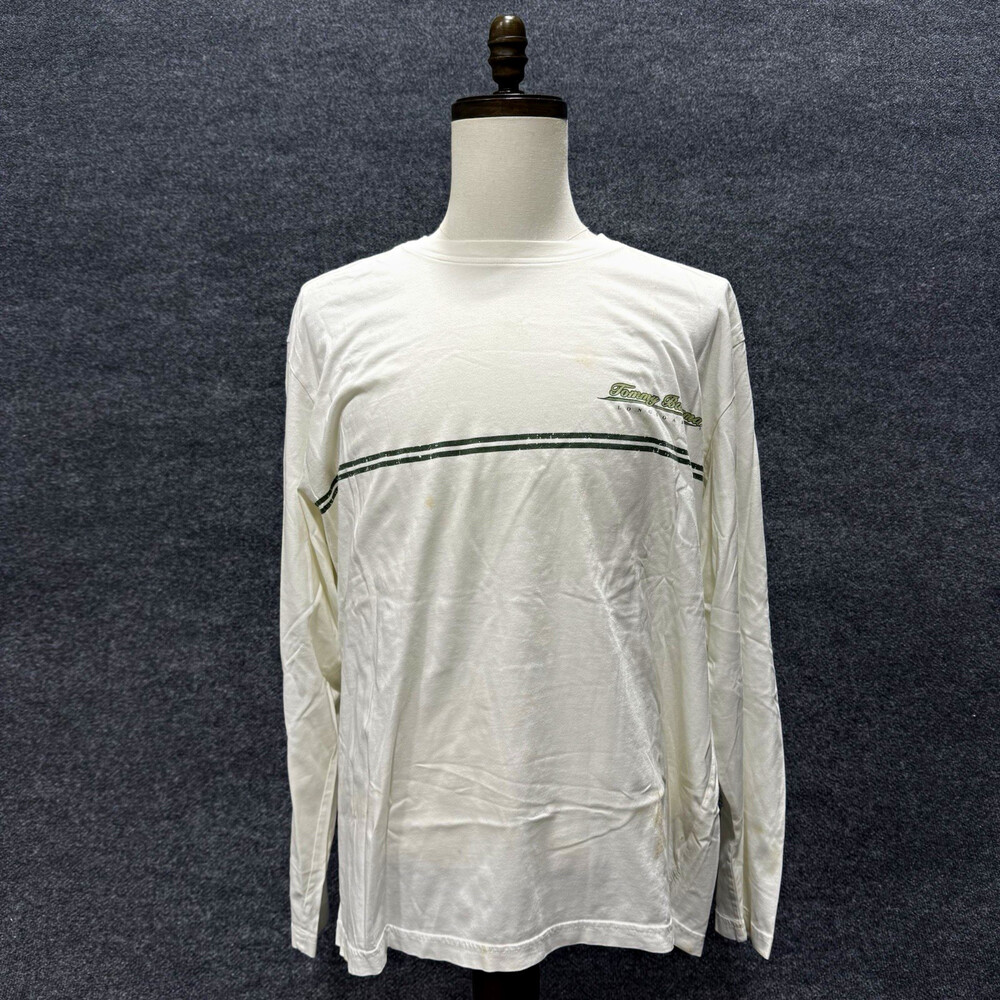 Tommy Bahama Relax Long Sleeve T Shirt XL White Parrot Surfboard Graphic